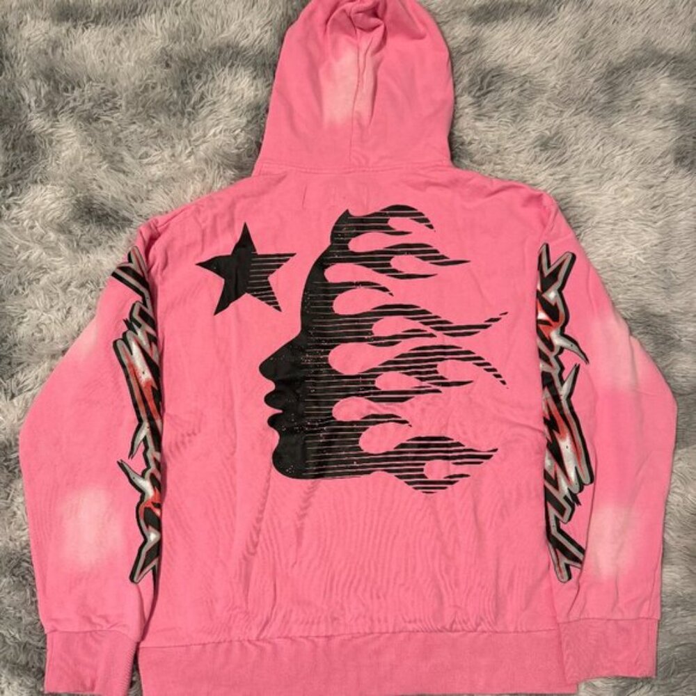 Hellstar Pink Brainwashed Without Brain Hoodie Me… - image 3